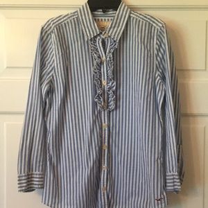 Ladies' Hollister Blue & White Button-down Shirt;S